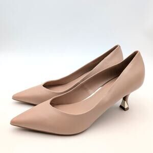 Nine West Ariella Pointed Toe Kitten Heel Pump Women's Natural Size US10M EU41
